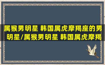 属猴男明星 韩国属虎摩羯座的男明星/属猴男明星 韩国属虎摩羯座的男明星-我的网站